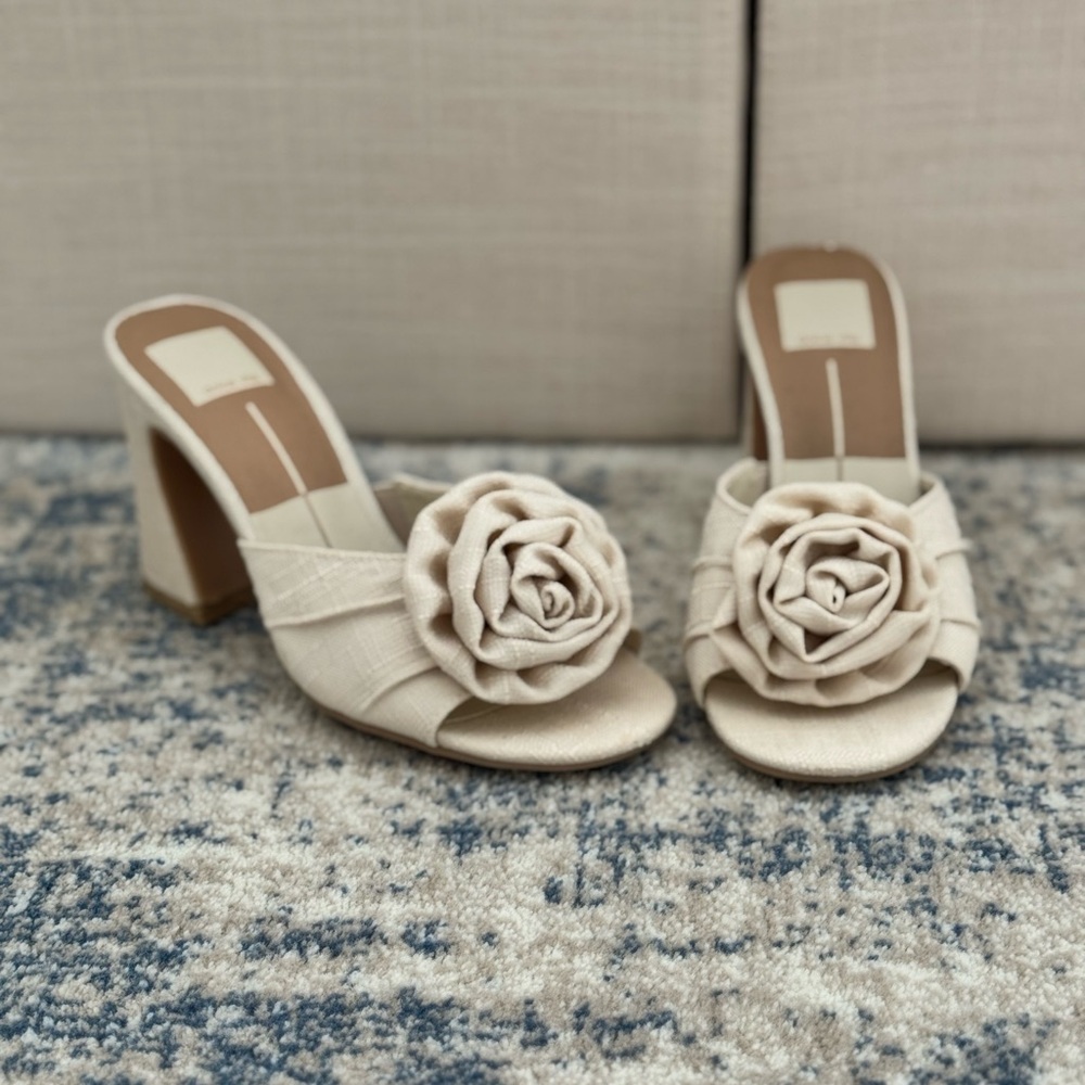Dolce Vita Ivory Linen Sandal
